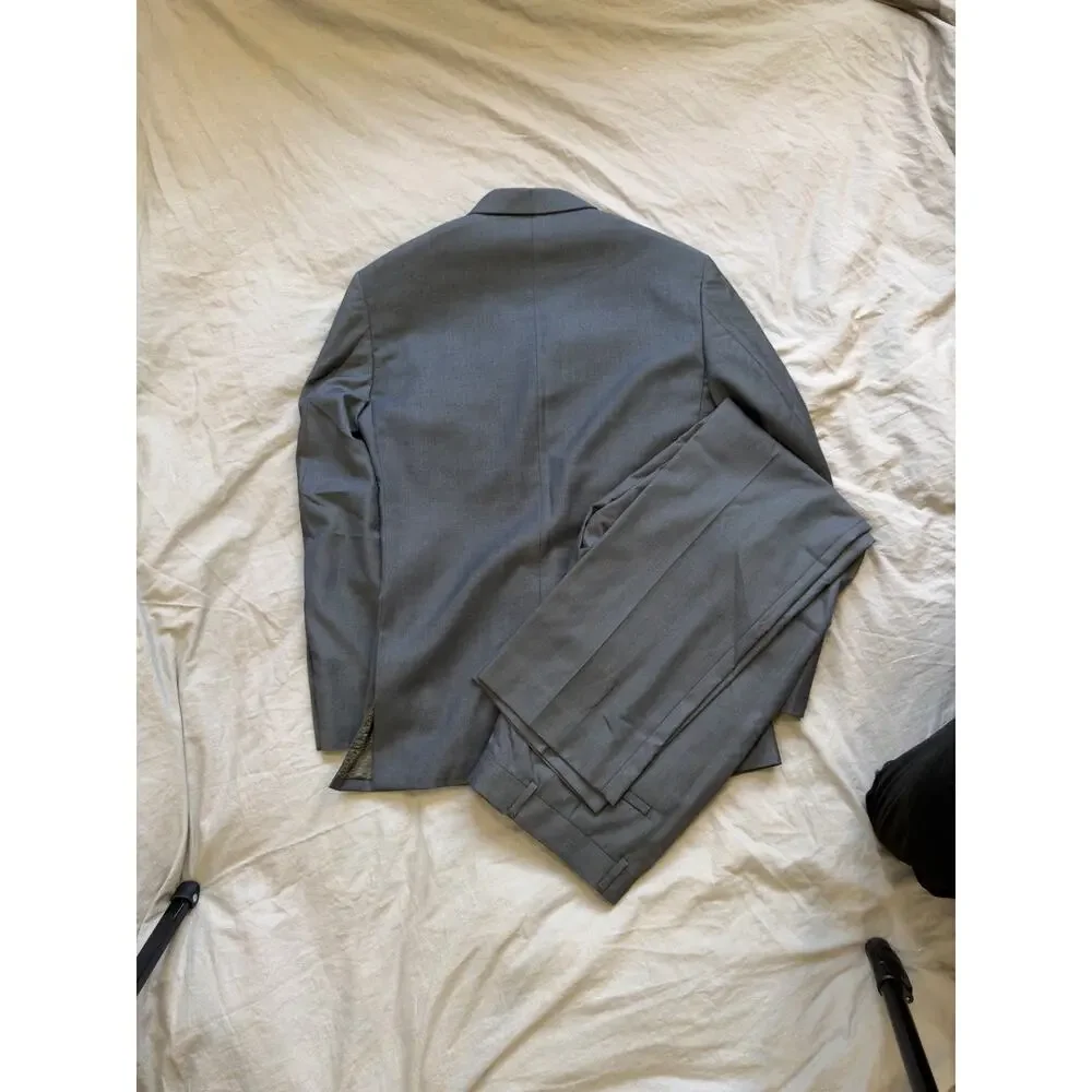 KENNETH COLE Reaction Men's Grey Polyester Rayon Full Suit‎